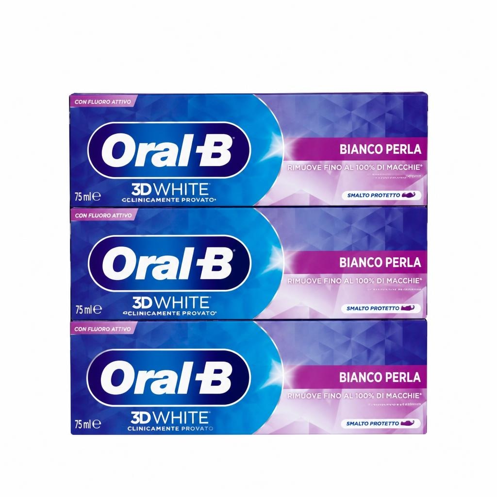 Dentifricio 3D White Oral B Conf. 3 pz 225 ml in offerta da Carrefour
