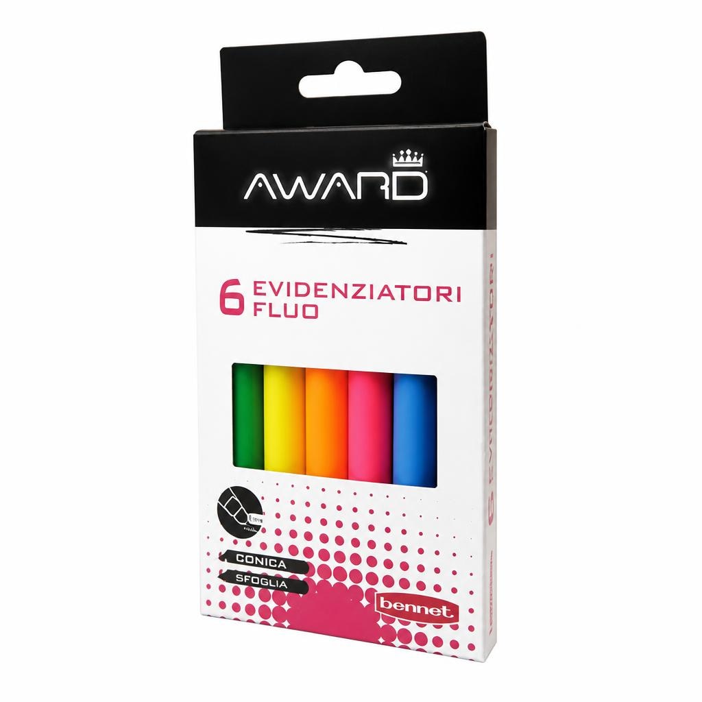 Award evidenziatori fluo conf. da 6 in offerta da Bennet