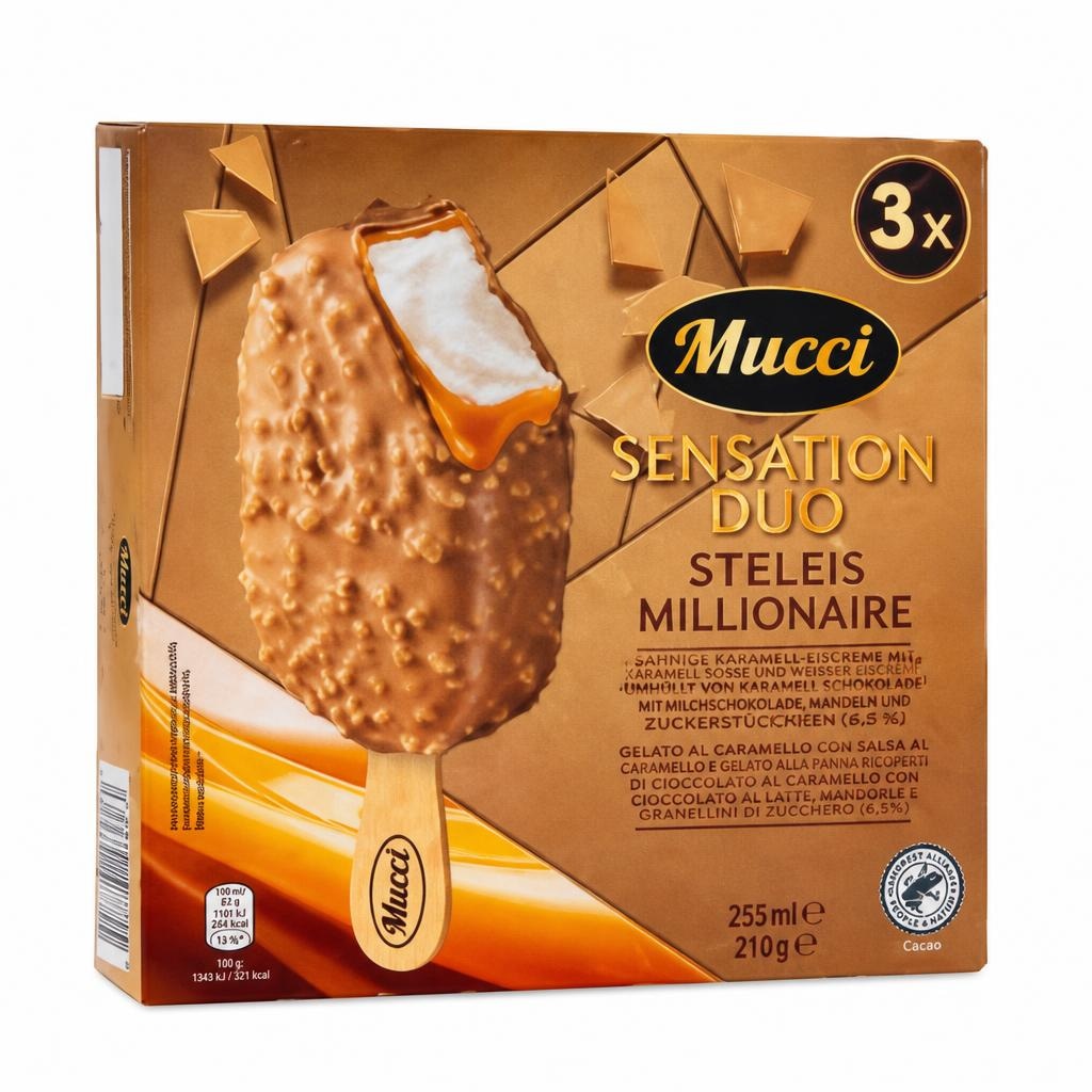Stecchi Sensation Duo Millionaire 3 pezzi 210 g Mucci - Offerta nel negozio ALDI