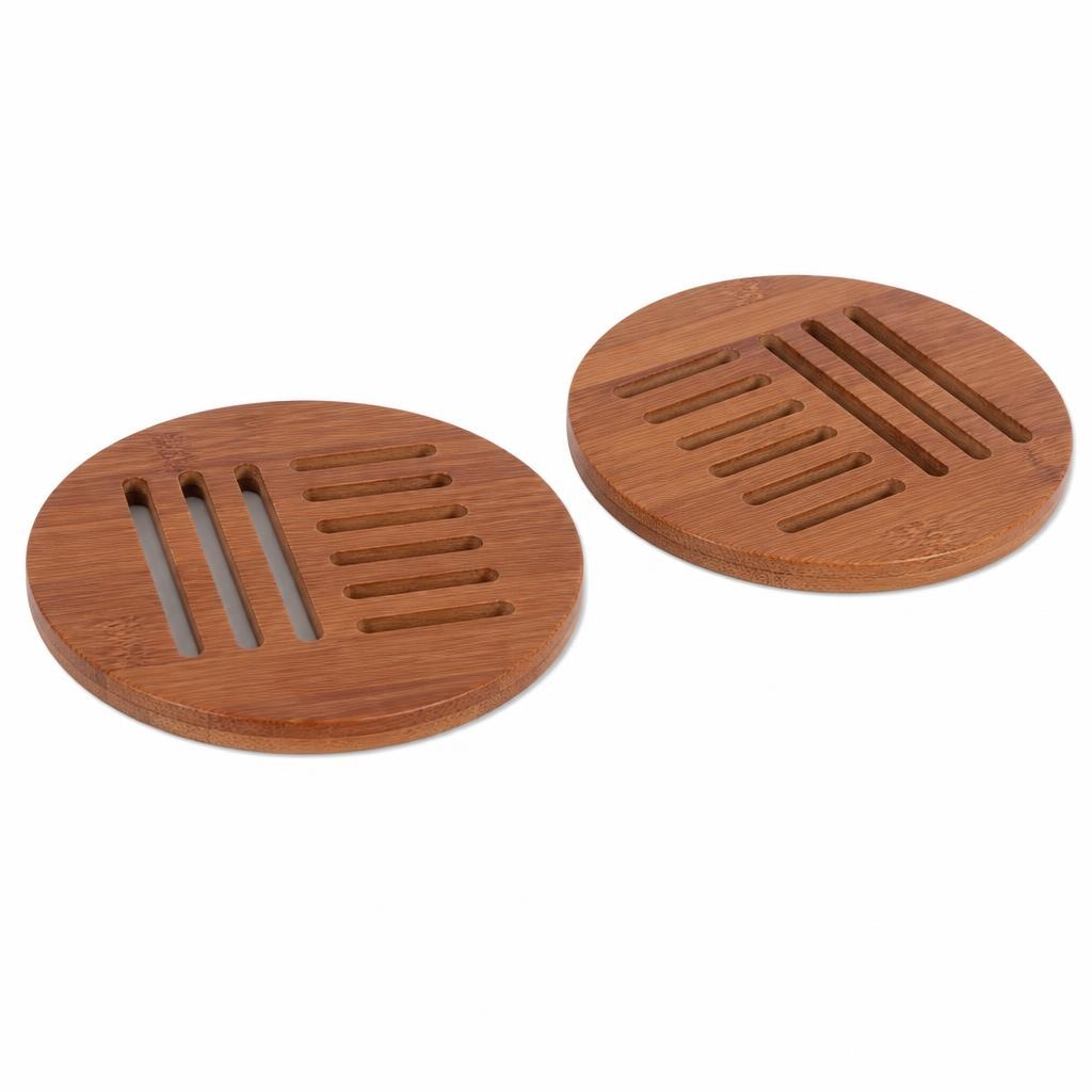 Set 2 sottopentola in bambù 2 pz - Offerta nel negozio Eurospin