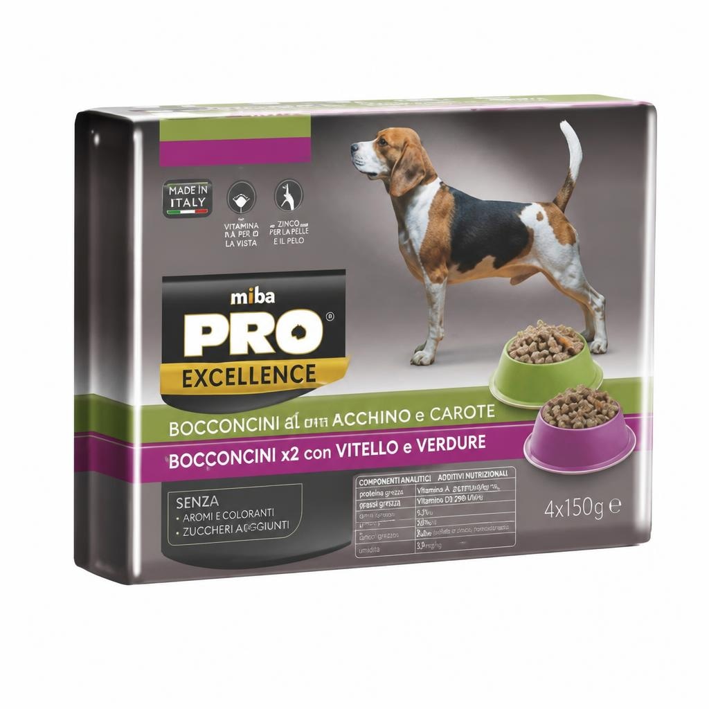 Bocconcini per cane Miba Pro Excellence 4x150g - Offerta nel negozio MD