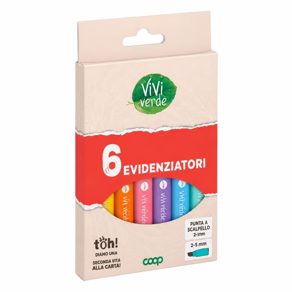 Evidenziatori colori pastello 6 pezzi Viviverde Coop in offerta da Coop