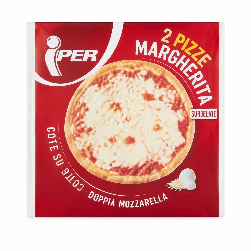 2 Pizze Margherita surgelate doppia mozzarella 780 g in offerta da Iper La grande i