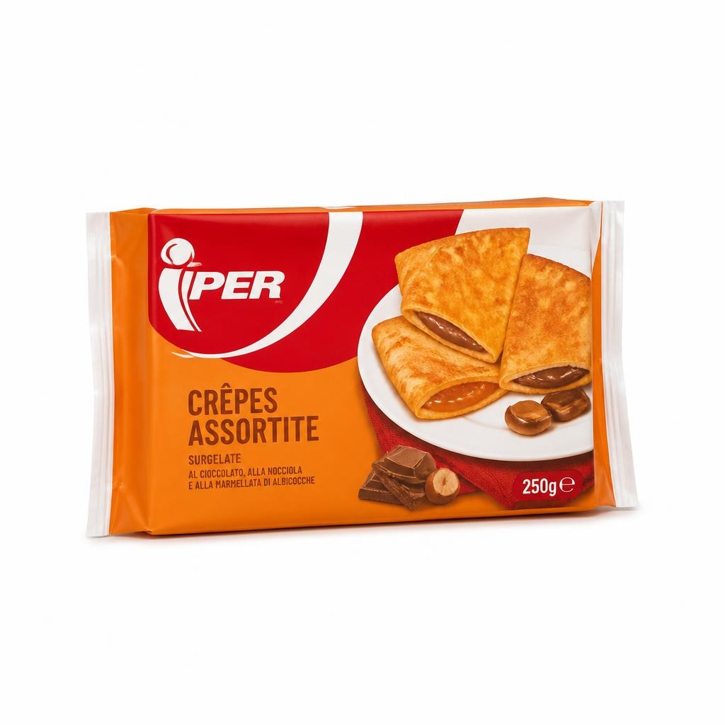 Crêpes assortite surgelate 4 pezzi, 250 g Iper - Offerta nel negozio Iper La grande i