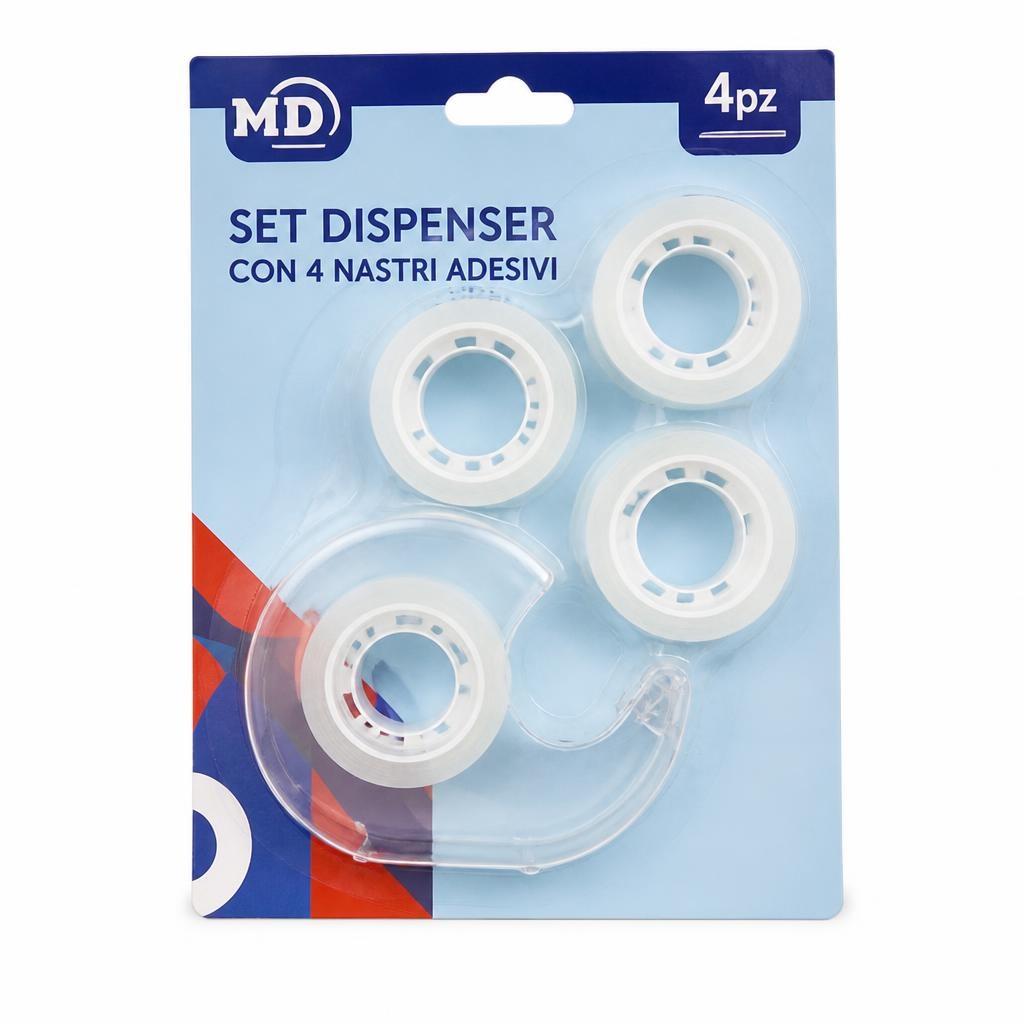 MD set dispenser con 4 nastri adesivi 4 pezzi in offerta da MD