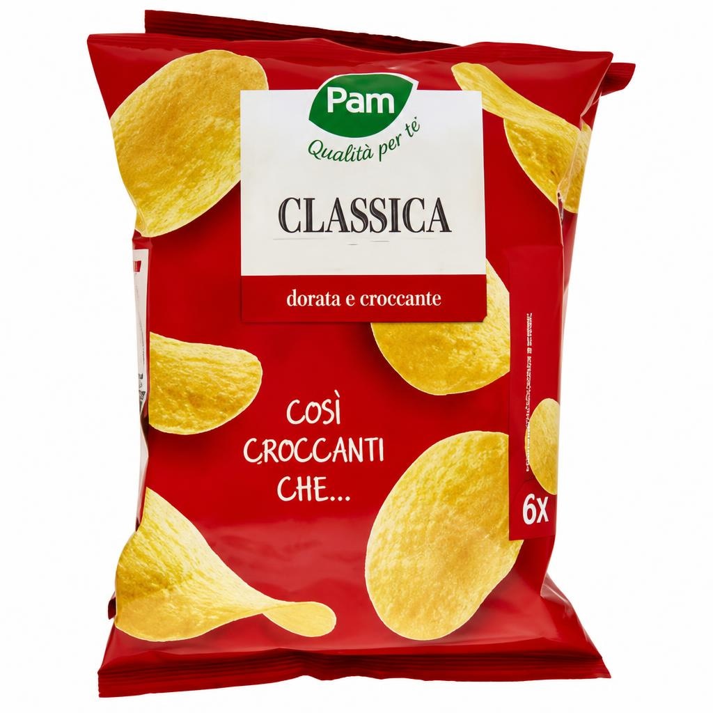 Patatina classica multipack 25 g x 6 Pam in offerta da Panorama