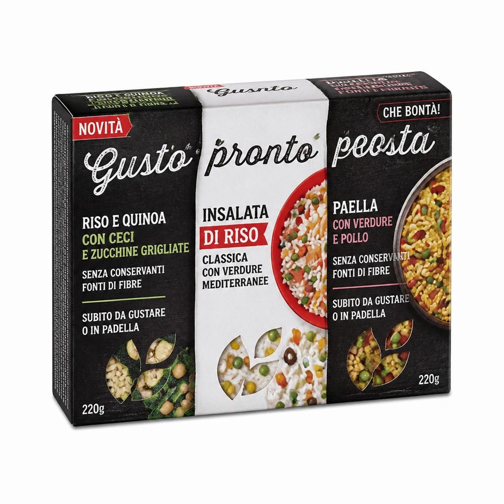 Gusto pronto riso e quinoa/insalata di riso/paella 220 g in offerta da MD