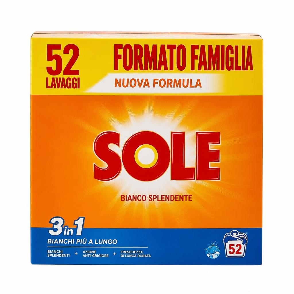 Detersivo in polvere per lavatrice bianco Splendente Sole kg 2,6 in offerta da Bennet