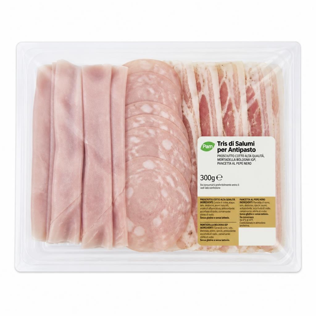 Prosciutto cotto alta qualità / Mortadella Bologna IGP / Pancetta al pepe nero g 100/120 in offerta da Panorama