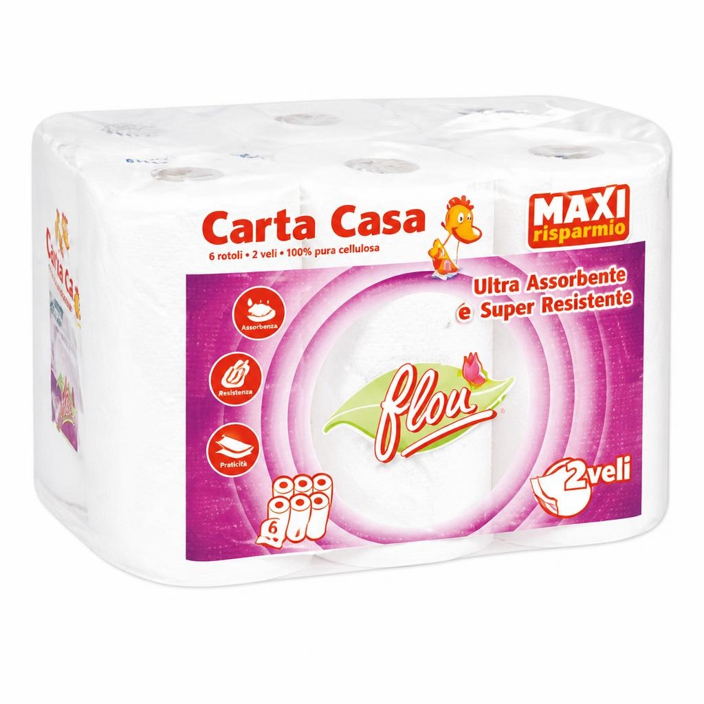 Carta casa Flou 6 rotoli 2 veli in offerta da MD