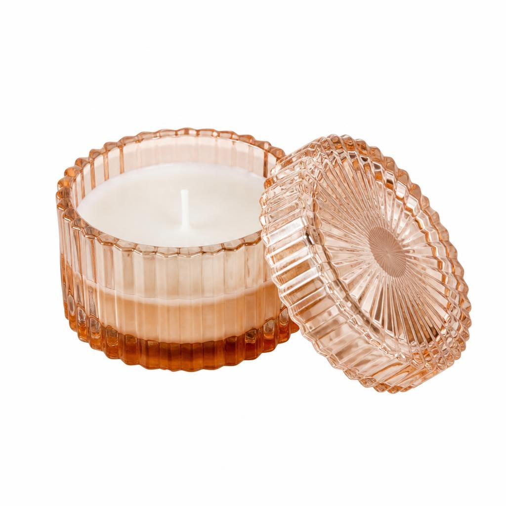 Home Creation candele in vetro scanalato 2 pezzi in offerta da ALDI