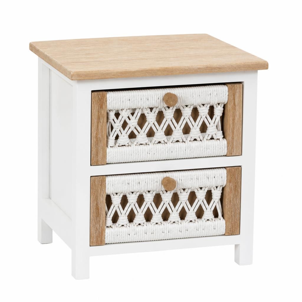 Mobiletto Treccia con 2 cassetti in legno - Offerta nel negozio Risparmio Casa