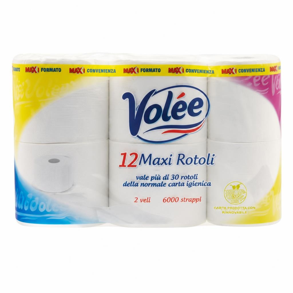 Volée carta igienica 12 maxi rotoli, 6000 strappi in offerta da Dpiù