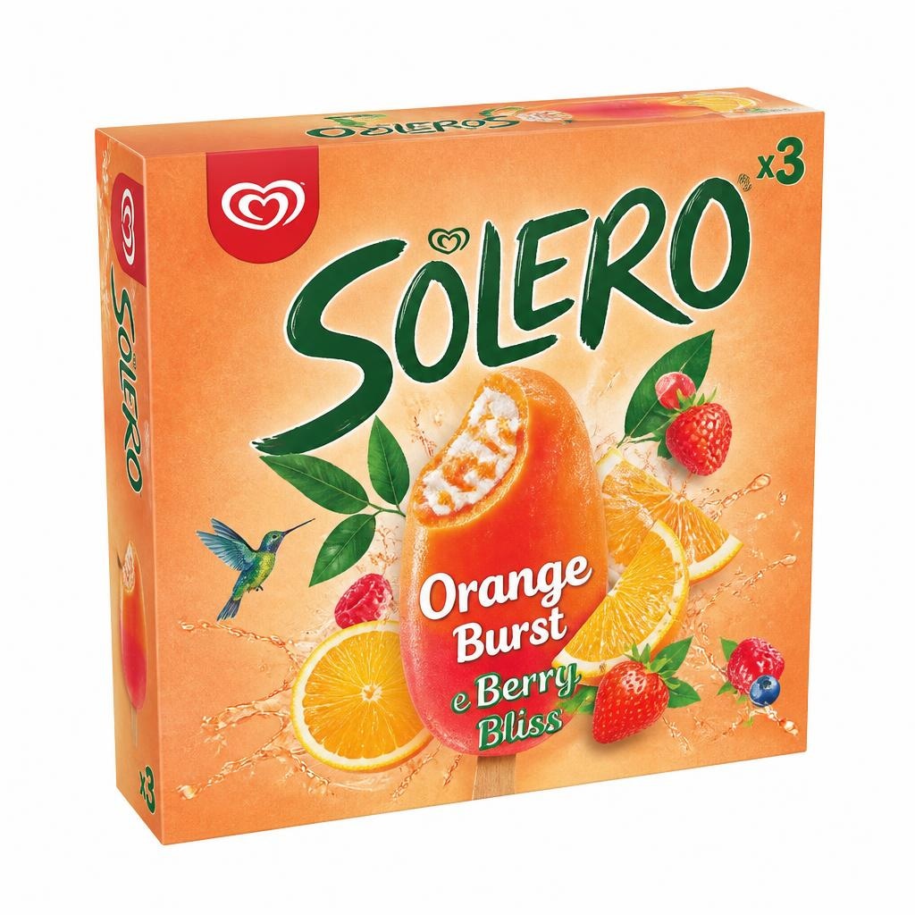 3 Solero Orange Burst o Berry Bliss 204 g in offerta da Iper La grande i