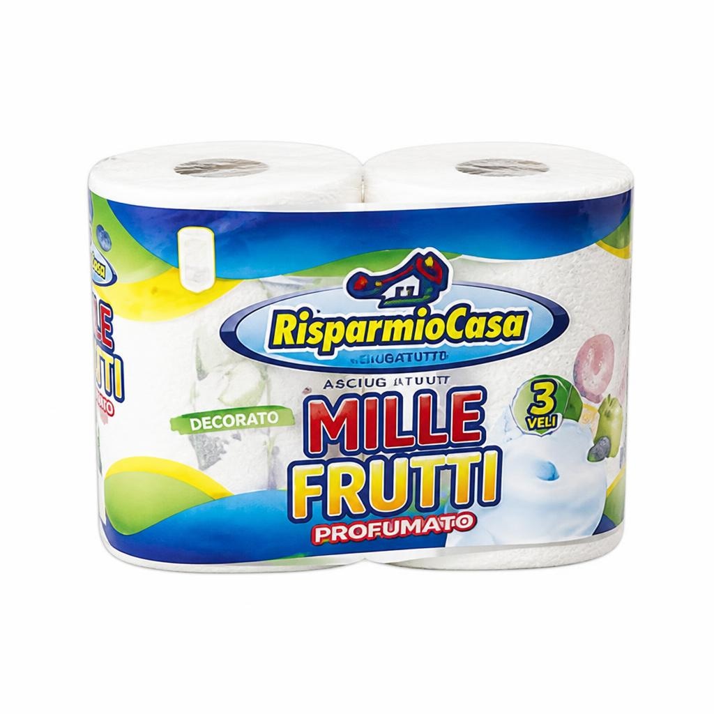 RisparmioCasa asciugatutto Mille Frutti 3 rotoli in offerta da Risparmio Casa