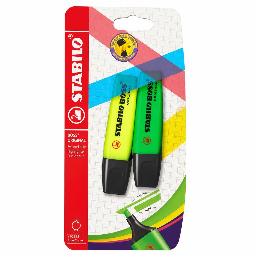 Evidenziatore Boss Original Stabilo conf. da 2 colori in offerta da Bennet