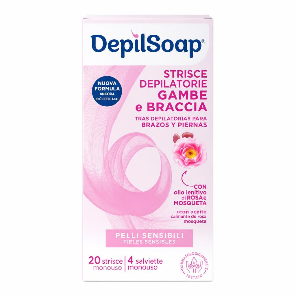 DepilSoap Strisce Depilatorie Gambe e Braccia 20 strisce + 4 salviette - Offerta nel negozio Acqua & Sapone
