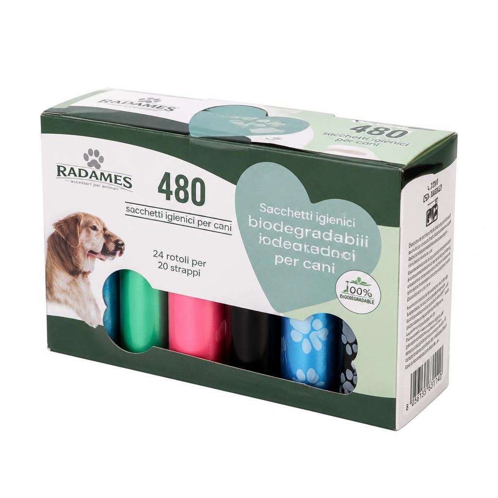 Sacchetti igienici biodegradabili per cani 24 rotoli per 20 strappi Radames - Offerta nel negozio Eurospin