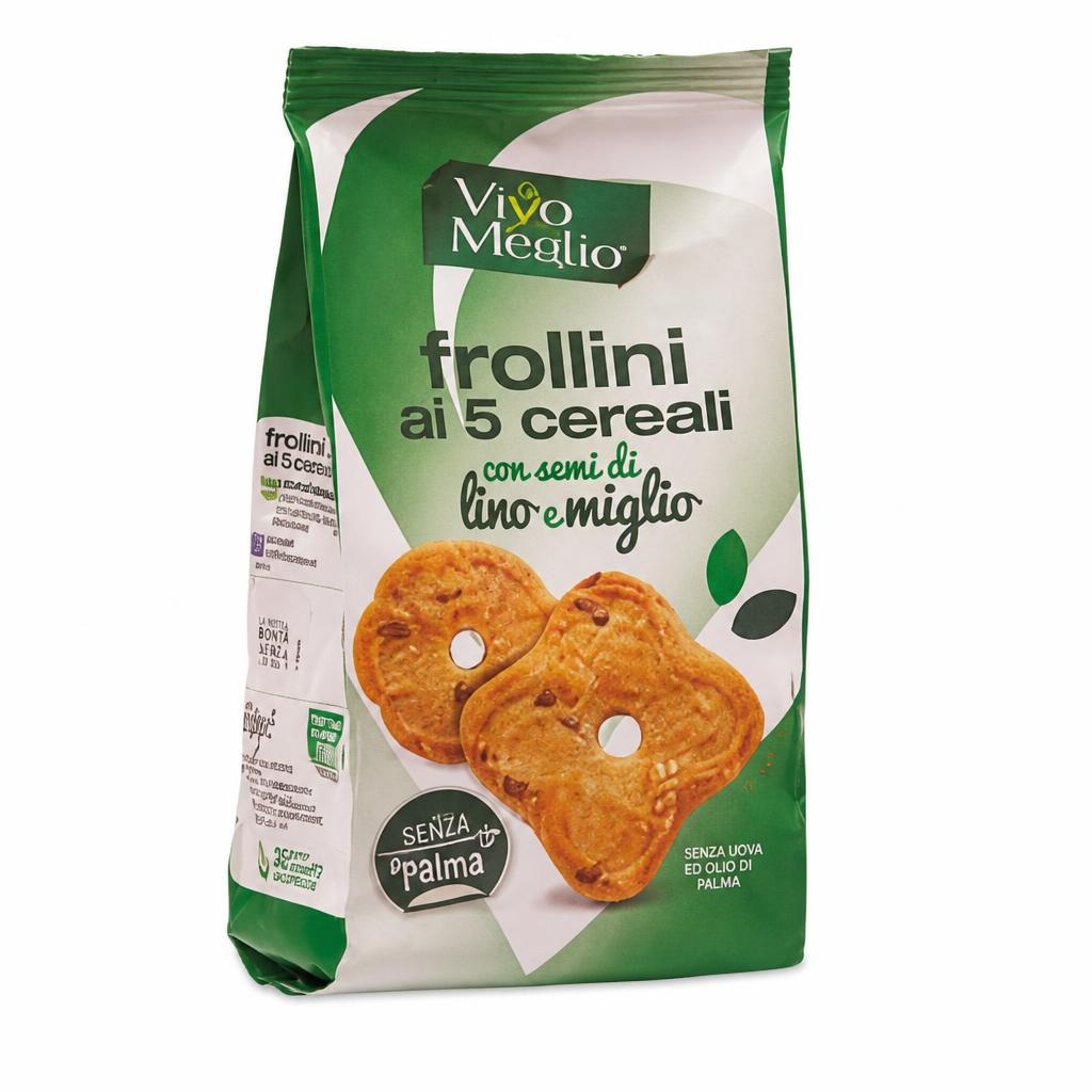 Frollini ai 5 cereali Vivo Meglio con semi di lino e miglio 350 g in offerta da MD