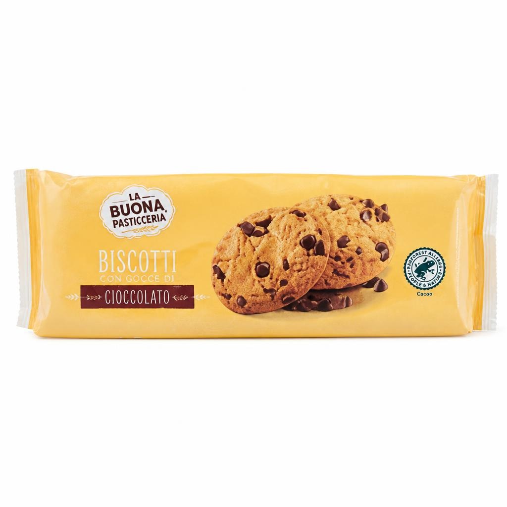 Biscotti con Gocce di Cioccolato La Buona Pasticceria 250 g - Offerta nel negozio Penny