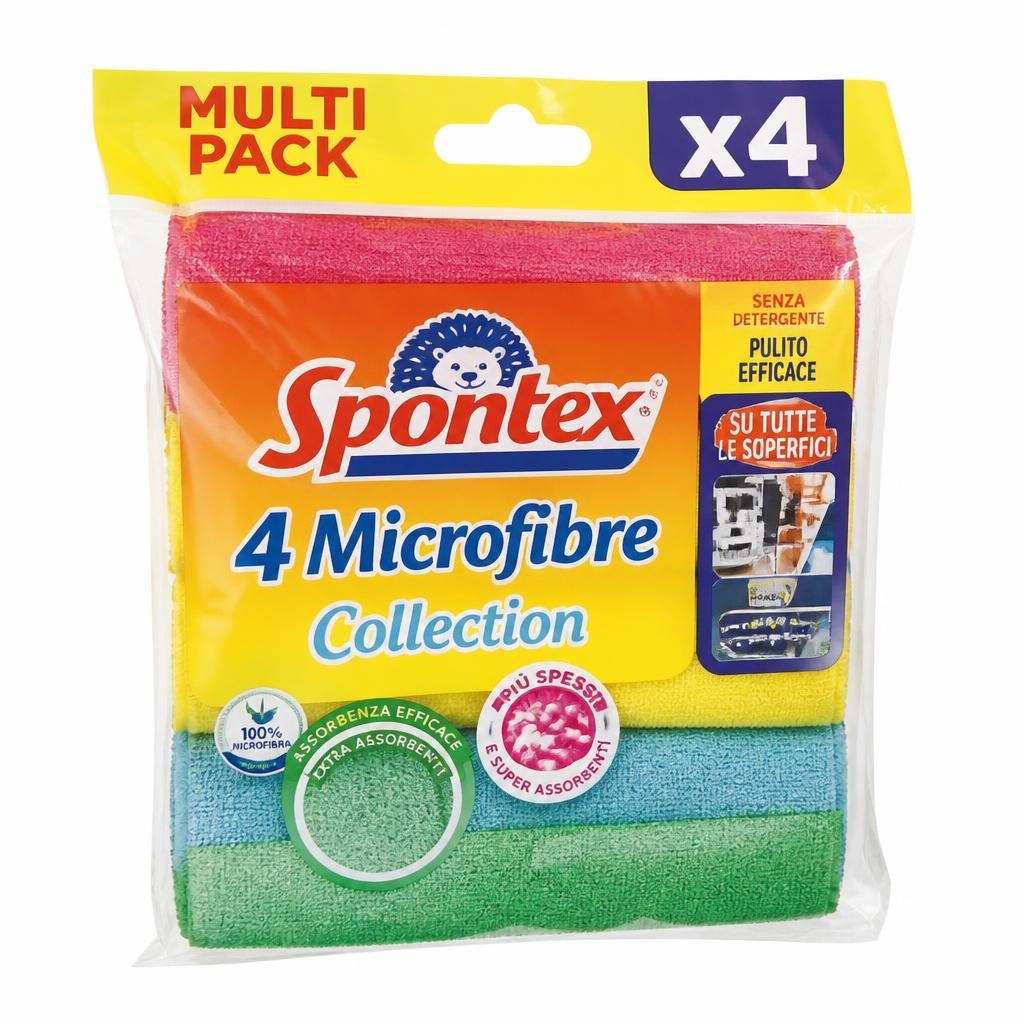 Spontex panni in microfibra 4 pezzi in offerta da Panorama