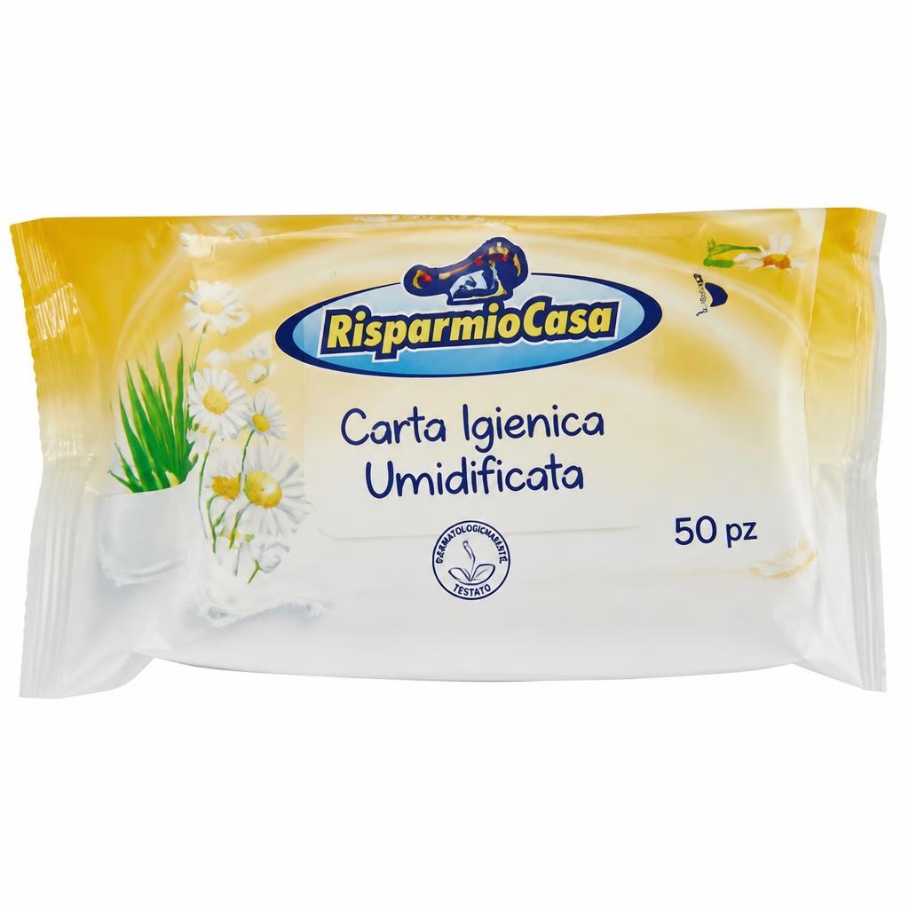 Carta Igienica Umidificata 50 pezzi RisparmioCasa in offerta da Risparmio Casa