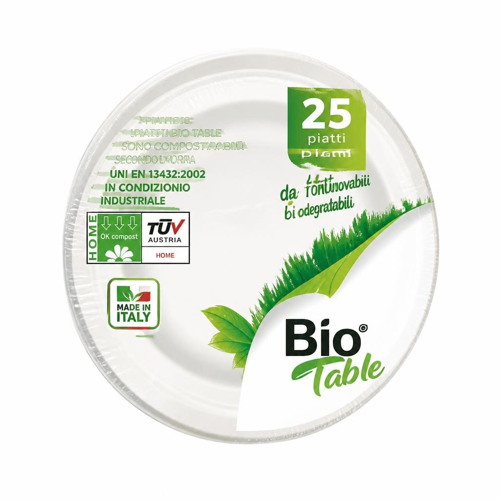 Bio Table piatti piani o fondi 25 pezzi in offerta da Panorama