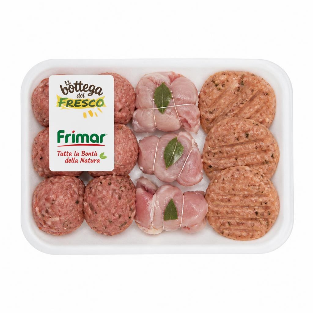 Polpette, involtini di pollo alla salvia, mini rollè di pollo o hamburger di pollo o di carni bianche Frimar in offerta da Iper La grande i