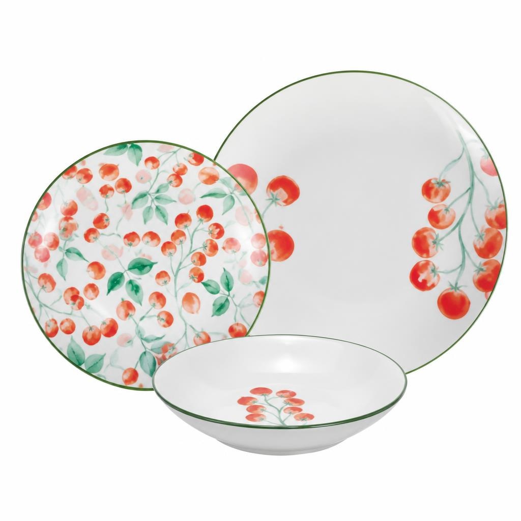 Servizio piatti decorati 12 pezzi in offerta da Carrefour