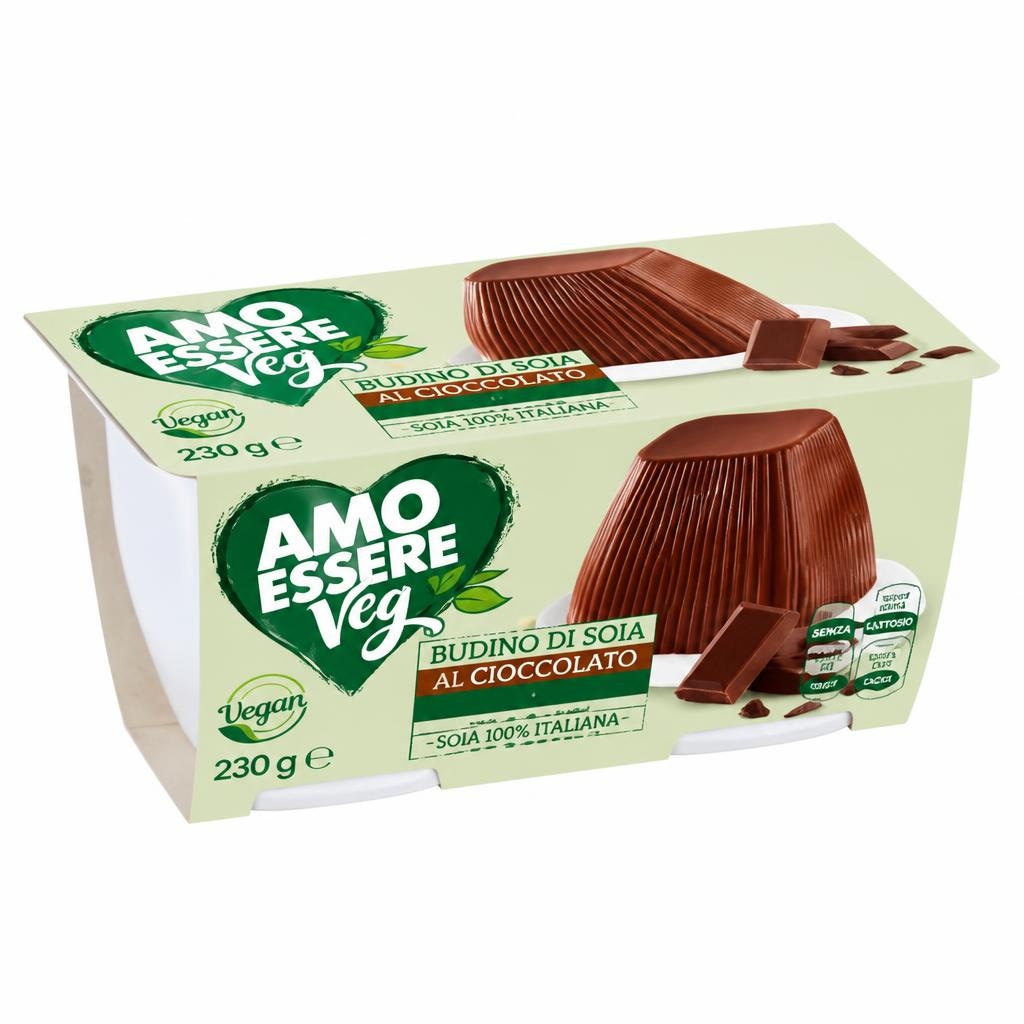 Budino di Soia al Cioccolato 2 x 115 g AMO ESSERE Veg - Offerta nel negozio Eurospin
