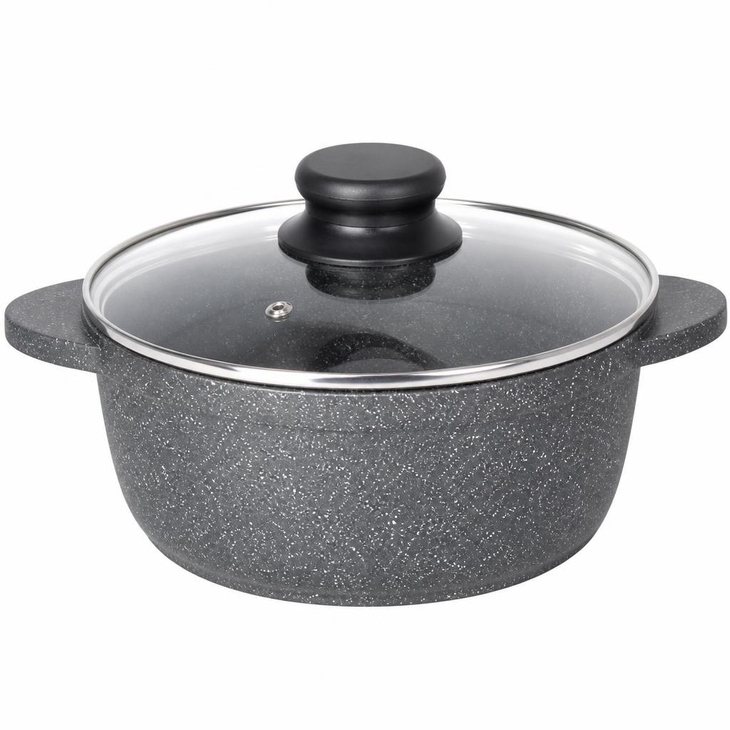 Casseruola con coperchio in vetro e 2 manici Ø 20 cm Chef Stone in offerta da Happy Casa