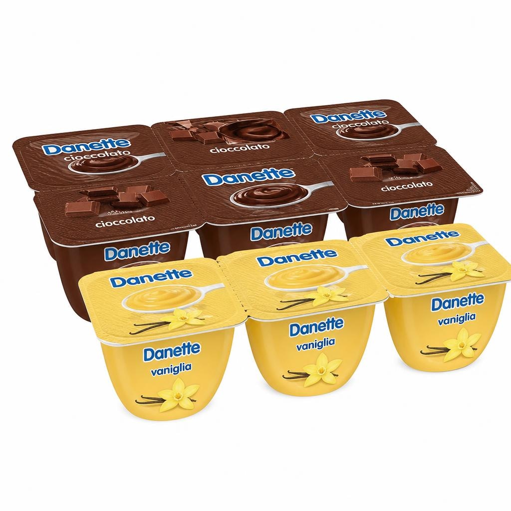 Budino Vaniglia, Cioccolato Danette conf. da 6 pz - 6 x 125 g = 750 g in offerta da Penny