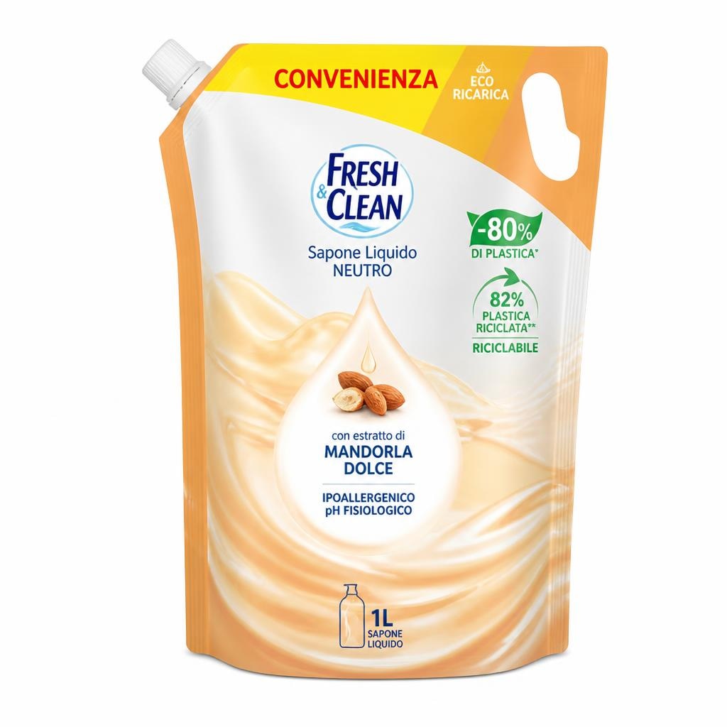 Fresh&Clean ricarica sapone liquido 1 l in offerta da Dm