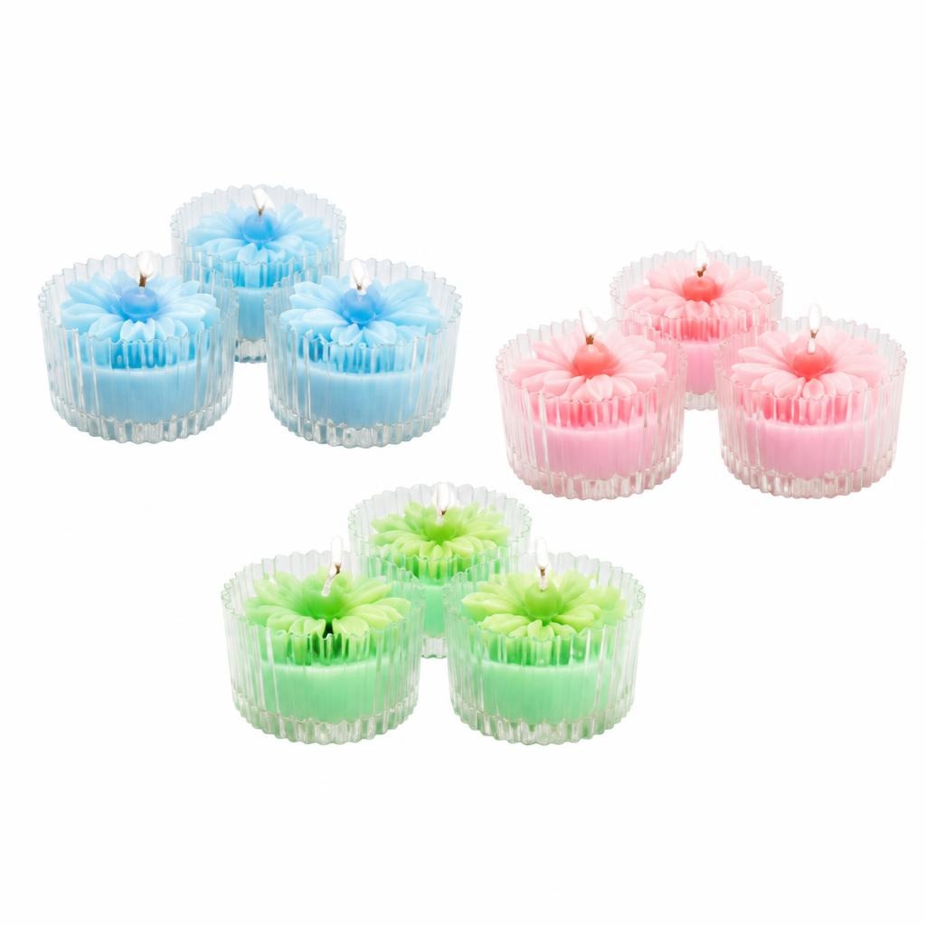 Candele profumate a forma di fiore set da 3 Home Creation - Offerta nel negozio ALDI
