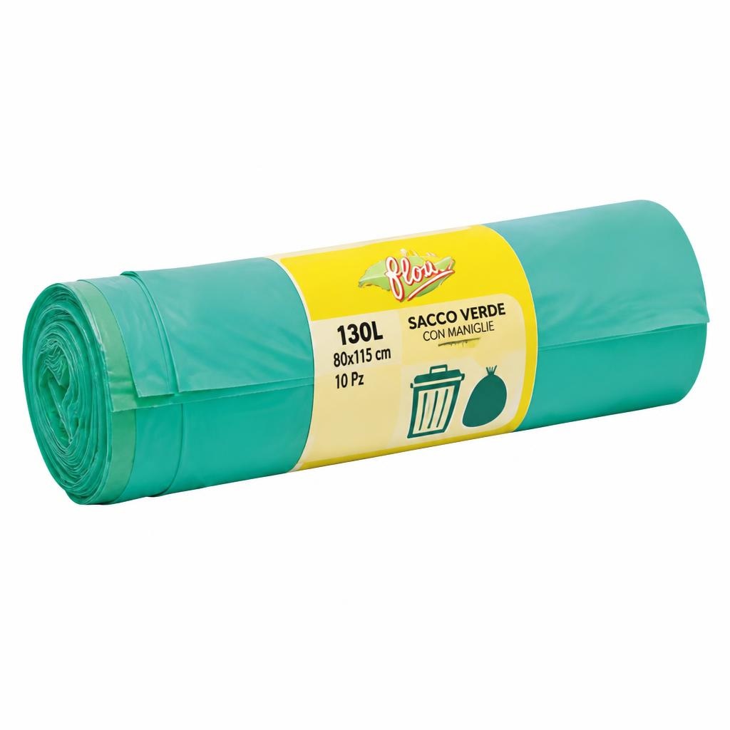 Flou sacco verde 130 L in offerta da MD