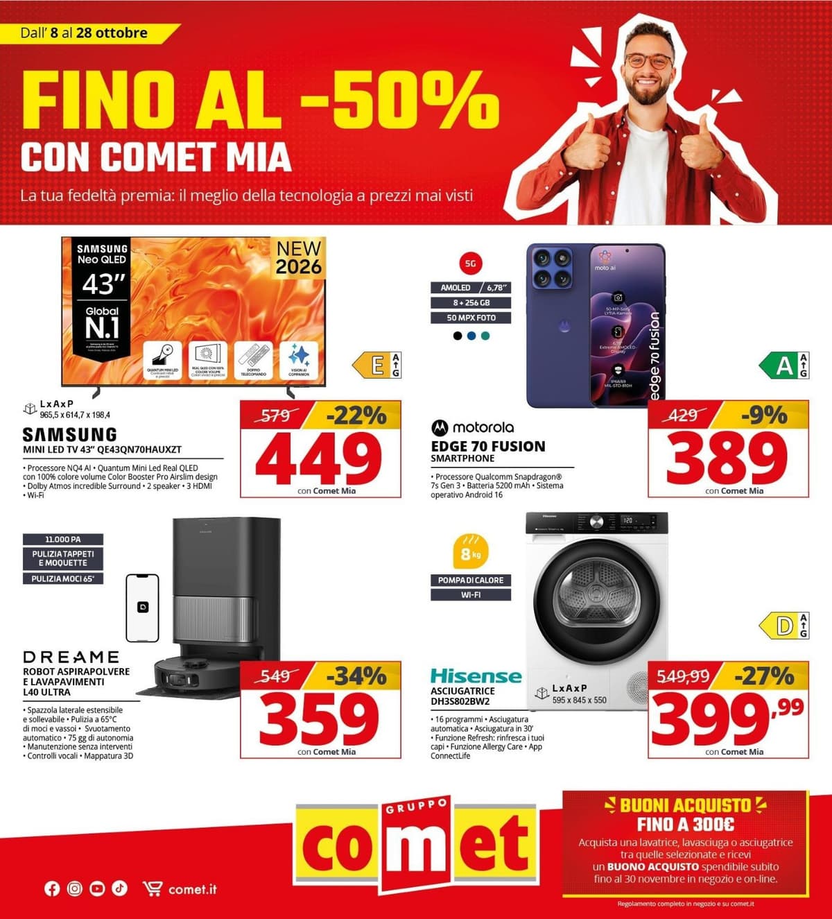 Comet katalog Fino Al -50%, 08/10/2026 – 28/10/2026