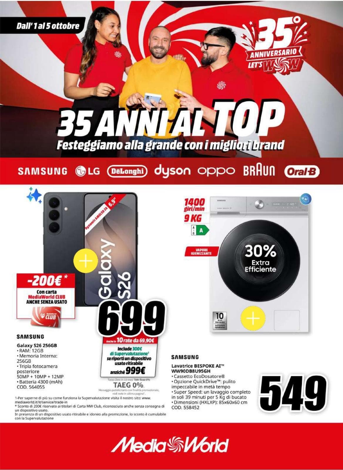 MediaWorld katalog 35 Anni Al Top, 01/10/2026 – 05/10/2026