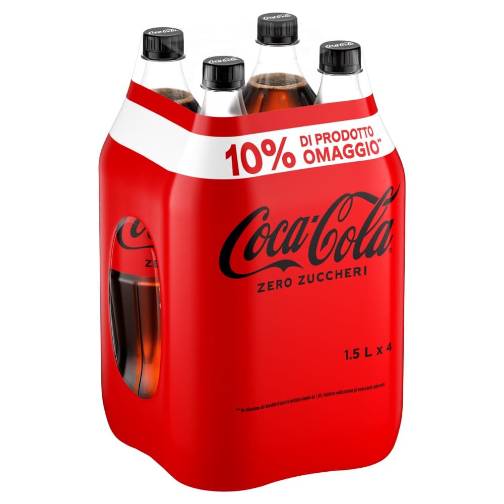Coca Cola Regular o Zero Zuccheri, conf 4 pezzi 1,5 lt cad – Carrefour