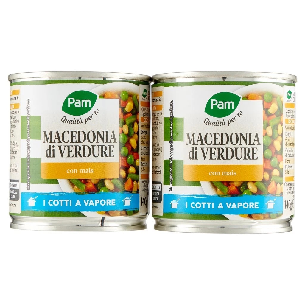 Macedonia di verdure con mais 140 g x 2 (280 g sgocc.) in offerta da Panorama