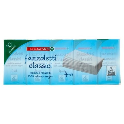Fazzoletti classici 4 veli 10 pacchetti DESPAR in offerta da DeSpar