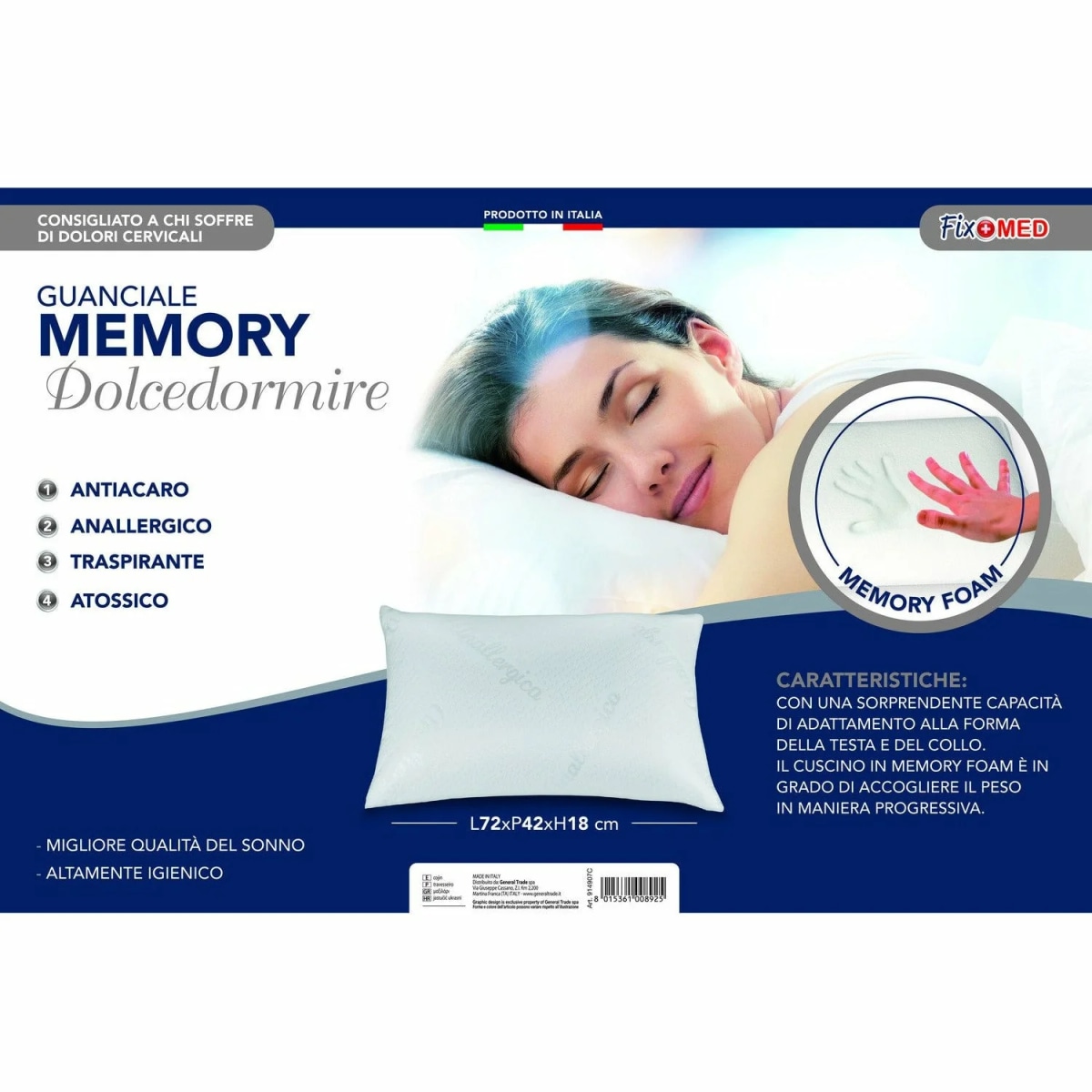 Guanciale Memory Dolcedormire - Offerta nel negozio Happy Casa