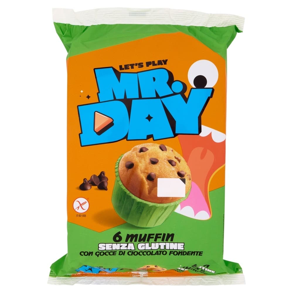 Mr.Day Muffin Senza Glutine con gocce di cioccolato fondente, 6 pezzi, 252 g – Iper La grande i