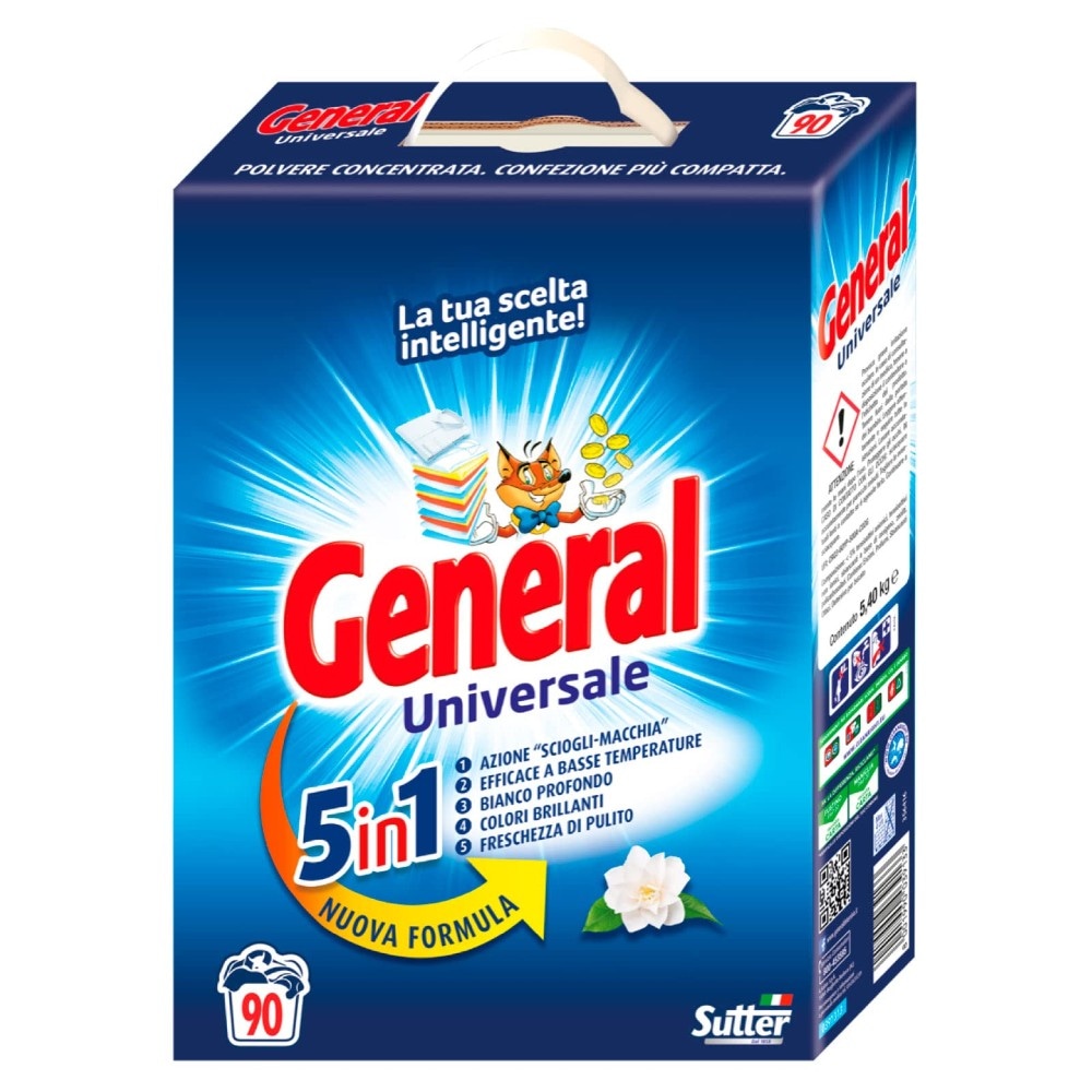 Detersivo in polvere per lavatrice universale 5in1 General kg 2,97 in offerta da Bennet