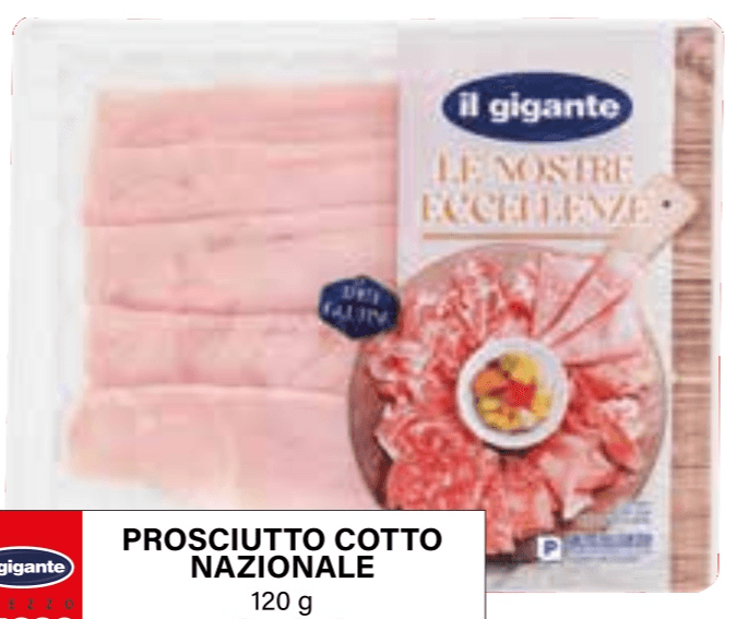 Prosciutto cotto Nazionale 120 g Il Gigante in offerta da Il Gigante