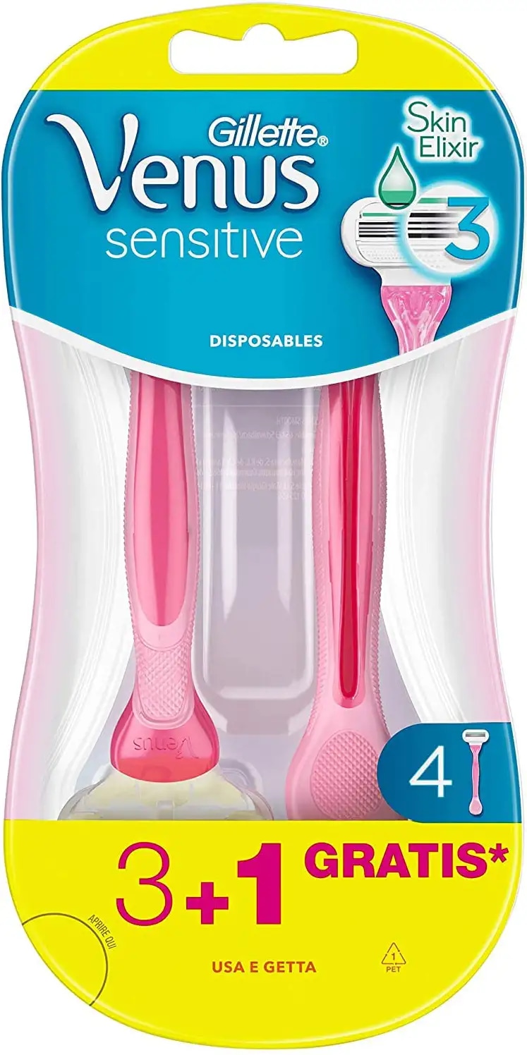 Gillette Venus Sensitive rasoio usa e getta con cuscinetti 4 pezzi in offerta da Dm