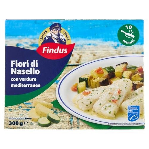 Capitan Findus Fiori di nasello con verdure mediterranee o Fiori di merluzzo con pomodoro e olive surgelati 300 g in offerta da Iper La grande i
