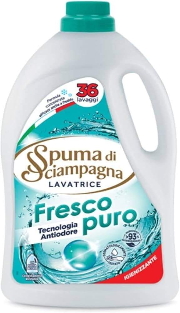 Spuma di Sciampagna detersivo liquido lavatrice, 36 lavaggi 1620 ml – Il Gigante