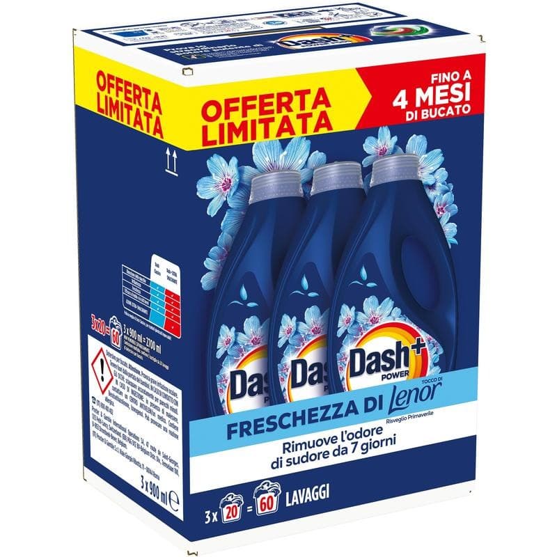 Dash detersivo lavatrice 3 x 20 lavaggi in offerta da Risparmio Casa