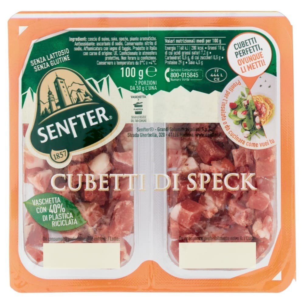 Cubetti di speck Senfter GranTerre, 2x50 g – Il Gigante