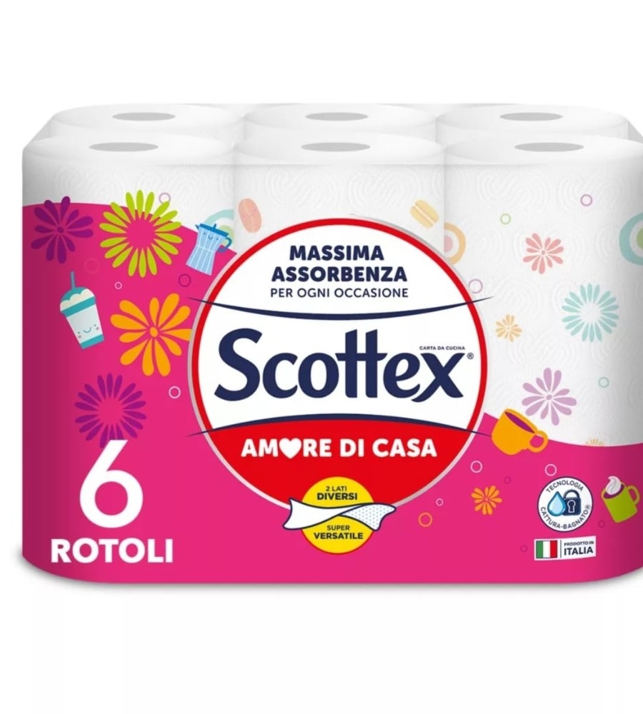 Carta da cucina Amore di Casa 6 pezzi Scottex in offerta da Bennet